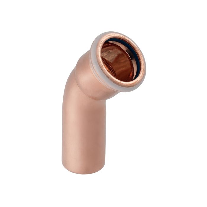 Mapress Copper Elbow w/ Plain End FKM 45 22mm
