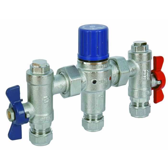 Albion 22mm Art 33SV c/w Service Valves Comp Ends CP DZR Brass Thermostatic
Mixing Valve TMV2/3 WRAS