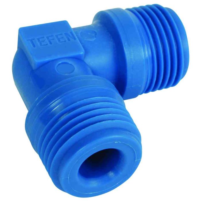 Tefen Nylon Blue Equal Elbow Male BSPT 1/4