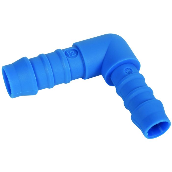 Tefen Nylon Blue Reducing Elbow Hose Connector 3/16