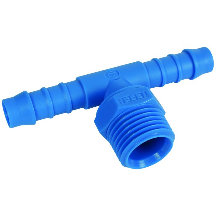 Tefen Nylon Blue Male Branch Tee Hose Connector 1/2