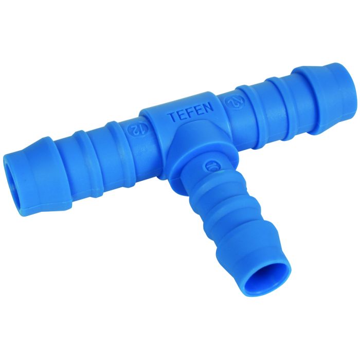 Tefen Nylon Blue Reducing Tee Hose Connector 3/16