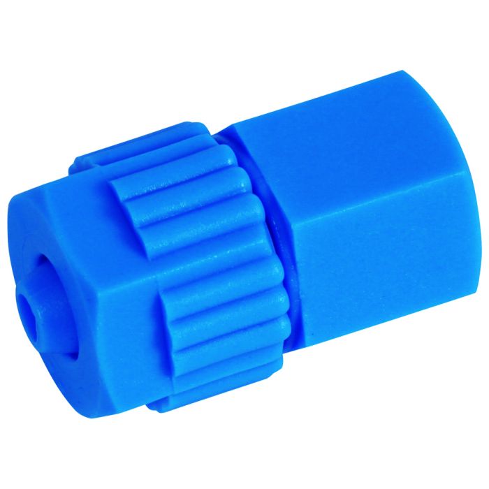 Tefen Polypropylene Blue Female Connector 6mm x 1/4