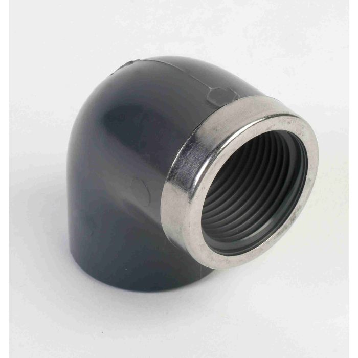 Astore PVC 90 Deg Elbow Plain/ Thd Metal Ring 20mm x 1/2