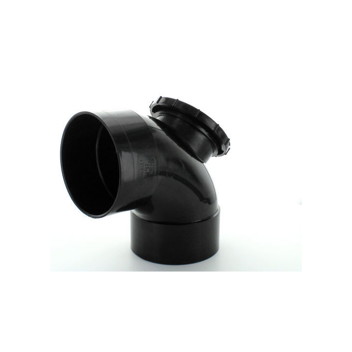 Marley Black Access Bend, Double Solvent Socket 110mm
