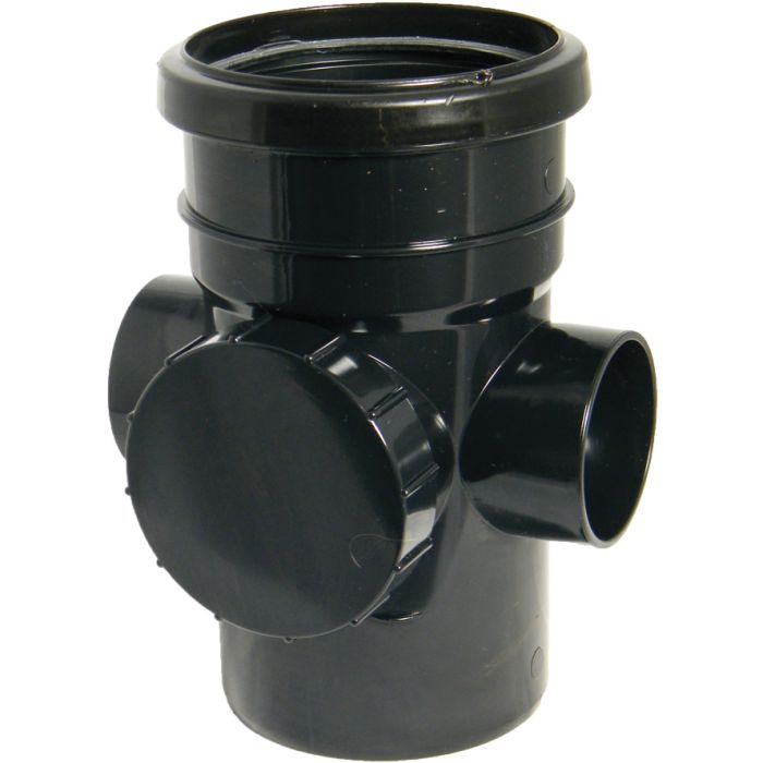 FloPlast Black PVC-U SP274 Access Pipe Socket/ Spigot 110mm