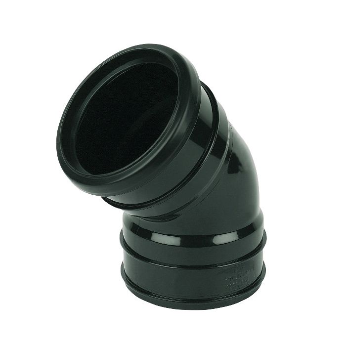 FloPlast Black PVC-U SP440 45 Deg Top Offset Bend 110mm