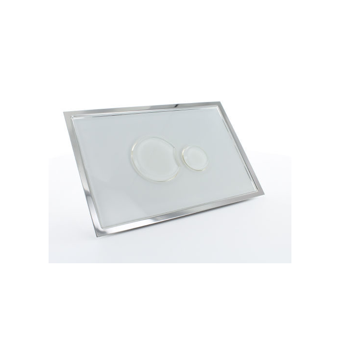 Multikwik White Eclipse Dual Flush Plate - Glass