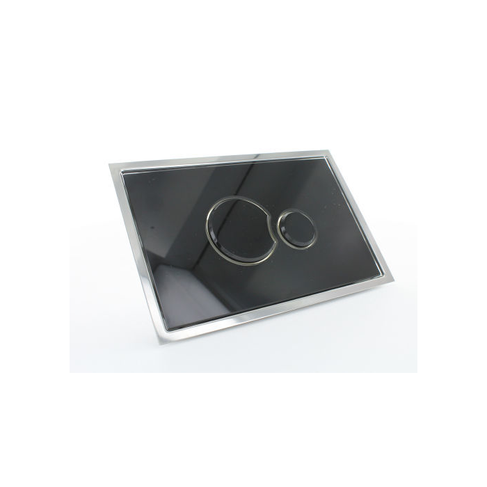 Multikwik Black Eclipse Dual Flush Plate - Glass