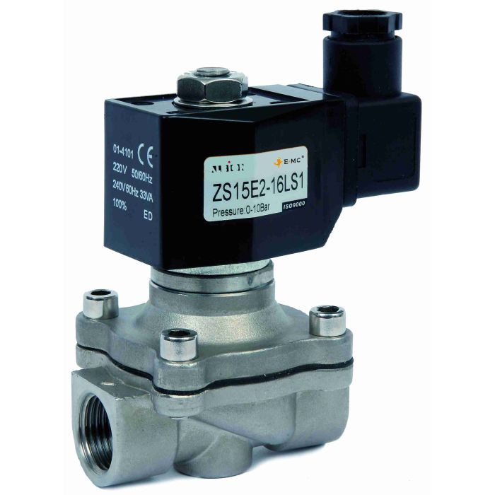 ARTZS STAINLESS Solenoid Valve NBR 24VAC 16mm Orf NC 1/2