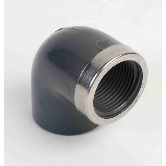 PVC 90 Deg Elbow Plain- Thd Metal Ring