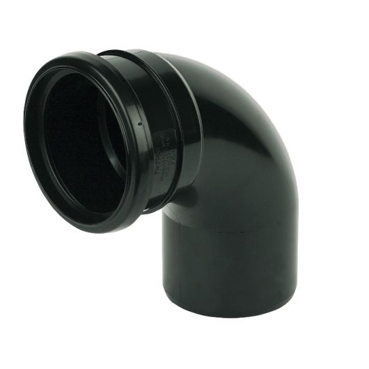 FloPlast Black PVC-U Socket- Spigot Bend 92.5