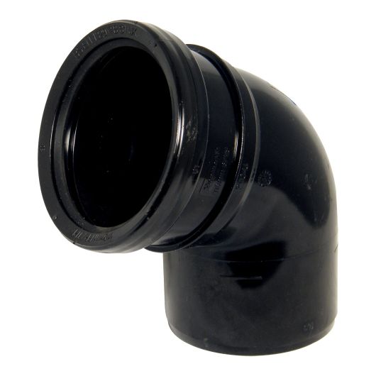 FloPlast Black PVC-U Socket- Spigot Bend 112.5