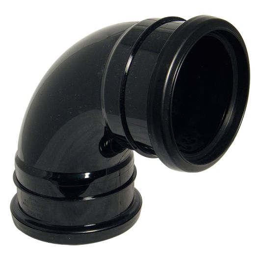 FloPlast Black PVC-U Double Socket Bend 92.5
