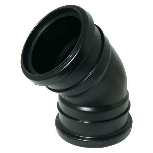 FloPlast Black PVC-U Double Socket Bend 135