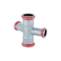 Mapress CSt. Pipe Cross 30, Red. 28mm 1=15mm