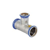 Mapress Stainless Steel Tee, Reduced Gas 22mm 1=18mm 2=22mm