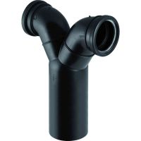 Geberit HDPE double connection bend 90° for wall-hung WC: d=110mm, d1=110mm