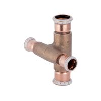 Mapress Copper Pipe Cross, Reduced, Offset 22mm 1=15mm