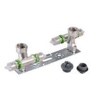 Flamco MultiSkin Metallic Press - Support with 2 wall plates in tee adjustable - 16mm - 1/2"