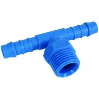 Tefen Nylon Blue Male Branch Tee Hose Connector 1/2" x 3/8"