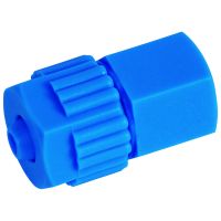 Tefen Polypropylene Blue Female Connector 6mm x 1/4"