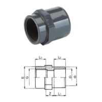 TP PVC-U Adaptor Socket Rp 20-25mm x 1/2"