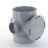 Marley Grey Straight Access Pipe Dbl Solvent Sockets 110mm