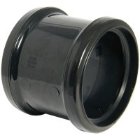 FloPlast Black PVC-U SP105 Double Socket Pipe Coupling 110mm