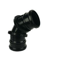 FloPlast Black PP SP560 Adjustable Bend 0-90 Degrees 110mm